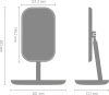 косметическое зеркало brabantia renew 280702 без подсветки, поворотное, темно-серое