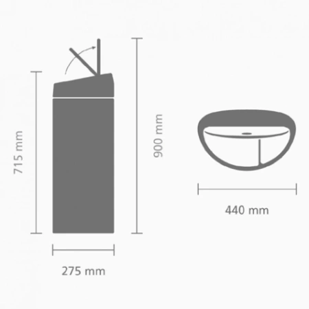 мусорное ведро 10+23л brabantia touch bin 378720