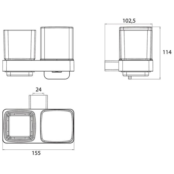 Дозатор для мыла Emco Loft 0531 001 01 со стаканом для зубных щеток хром
