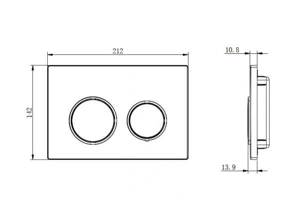 клавиша для инсталляции aquatek small tdi-0000001 для унитаза, абс-пластик, белая глянцевая ободок хром
