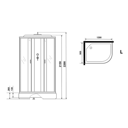 душевая кабина niagara classic 130х90 l ng-33394-14lp без гидромассажа