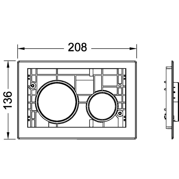кнопка для инсталяции tece loop modular 9240665 без лицевой панели, хром матовый