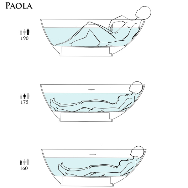 salini salini paola ванна отдельностоящая 172х82х60cм, донный клапан "up&down", сифон, слив-перелив, s-stone, цвет: белый матовый