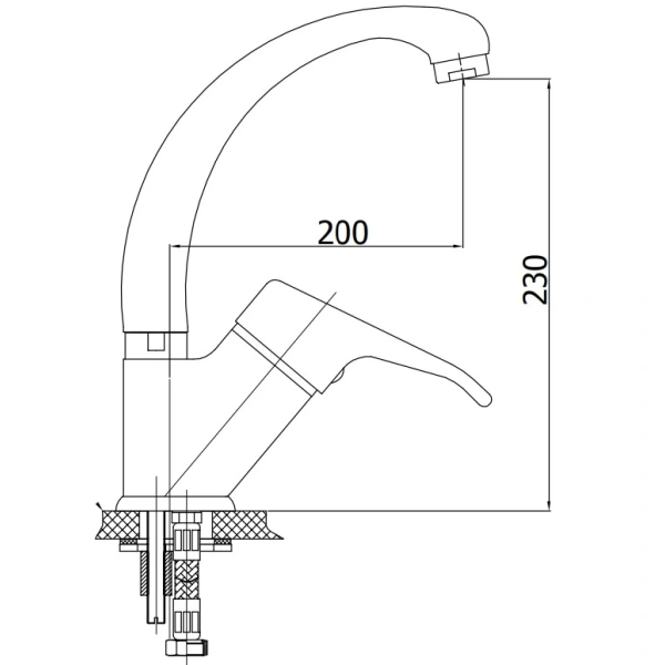 смеситель для кухни gpd kalipso mte20