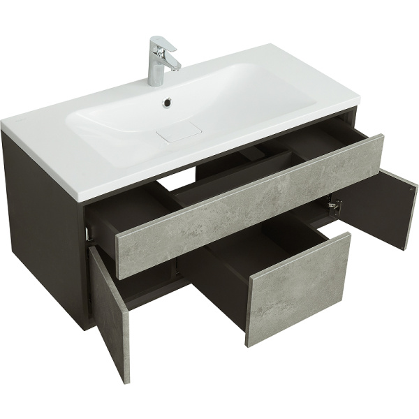тумба под раковину aquaton уэльс 80 1a267901wa6a0 подвесная авеллино грей антрацит
