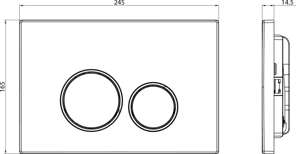 клавиша для инсталляции charus spazio fp.330.dw.02 для унитаза, пластик, черный матовый
