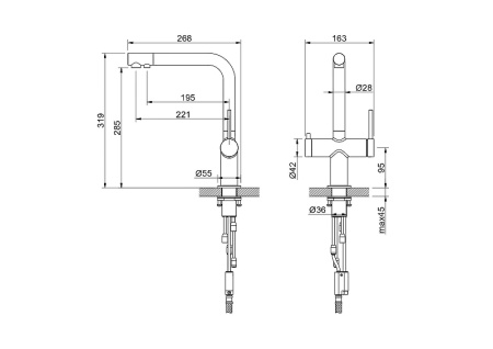 смеситель для кухни aquatek европа aq1385bg цвет золото шлифованное