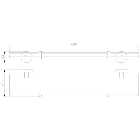 полка стеклянная wonzon & woghand ww-8127 60 см, хром