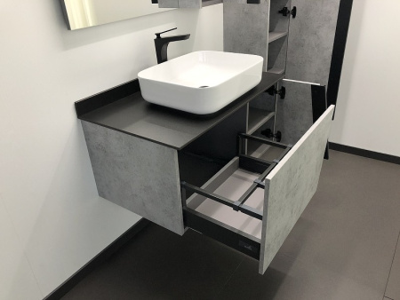 тумба с раковиной comforty эдинбург 90 00004149881 подвесная бетон светлый