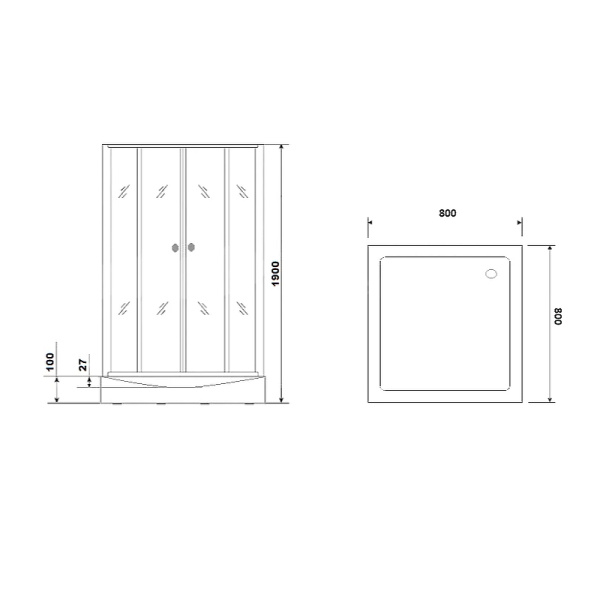 душевая кабина parly frost 80x80 fq811b без гидромассажа