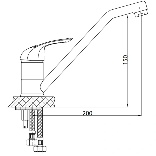 смеситель для кухни gpd adrio meb120