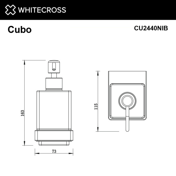 Дозатор для жидкого мыла Whitecross Cubo CU2440NIB настенный, брашированный никель