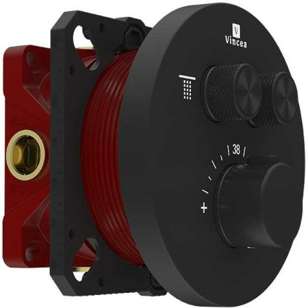 смеситель для душа vincea vscv-322t-mmb с термостатом черный матовый