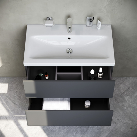 тумба под раковину am.pm gem 75 m90fhx07522gm подвесная графит матовый