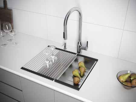 кухонная мойка 455 мм paulmark lumi 45uni-skew lu45sk-be, it-granit, цвет бежевый