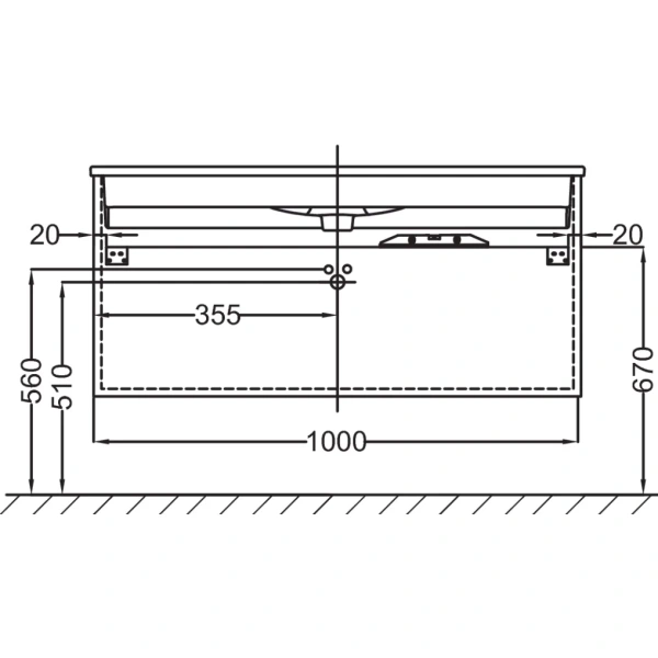 тумба ореховое дерево 100 см jacob delafon vox eb2075-r1-e16