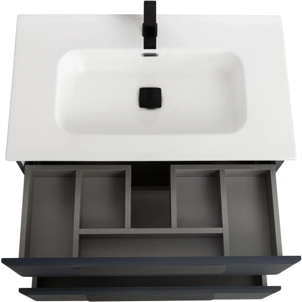 тумба под раковину cezares eco-cer-n 80 eco-cer-n-800-2c-so-gr-p подвесная grafito без ручек