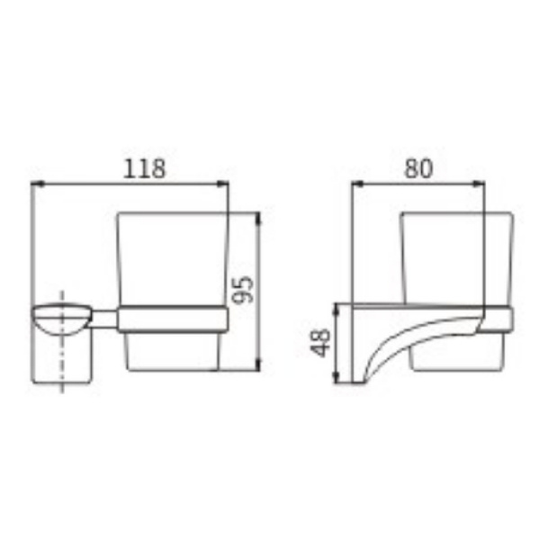 Стакан для зубных щеток CeramaLux Monelli 70002 черный матовый