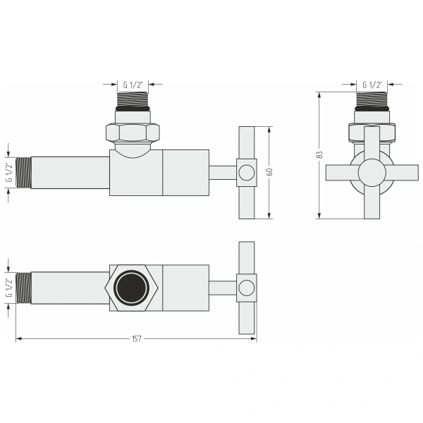 вентиль запорный угловой сунержа 00-1408-1212 1/2"x1/2" ш/ш, хром