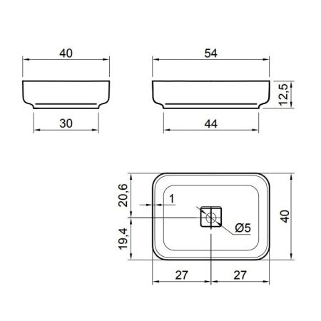 раковина antonio lupi bolo bolomood54 накладная, 54x40 см, материал flumood, белая матовый