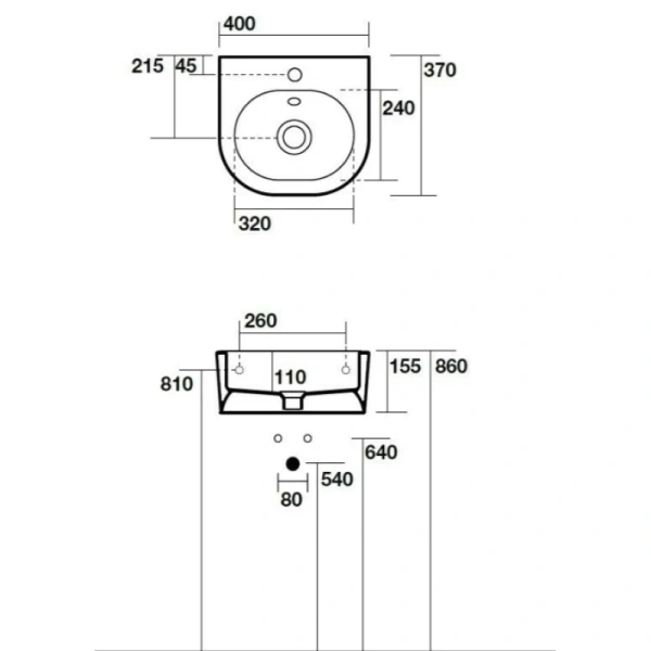 раковина kerasan flo 314901 подвесная, 40x37 см, цвет: белый