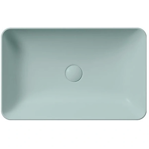 раковина gsi nubes 903615 накладная, 60x38 см, ghiaccio opaco (голубой матовый)