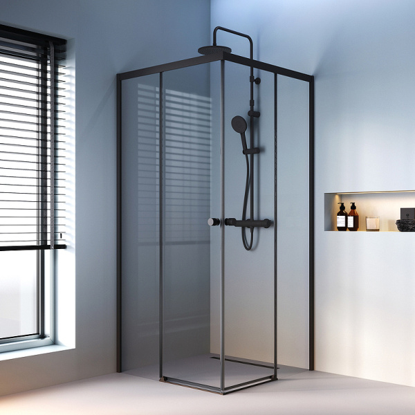 душевой уголок am.pm x-joy 90×90 w94g-403-9090-bт профиль черный матовый, стекло прозрачное