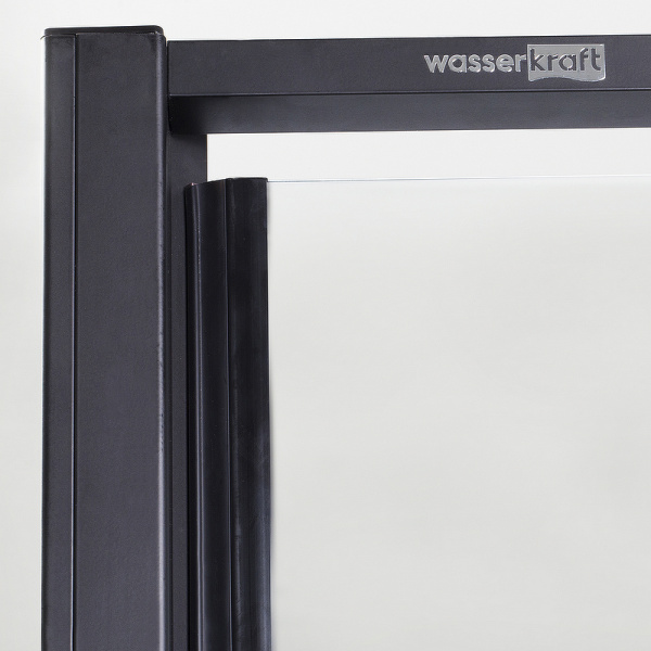 душевой уголок wasserkraft elbe 100×80 74p17 профиль черный матовый, стекло прозрачное
