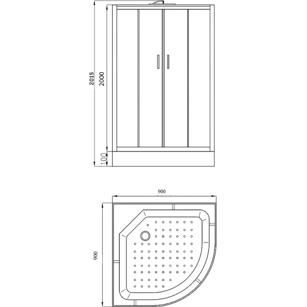 душевая кабина parly bianco эконом 90x90 eb931 без гидромассажа