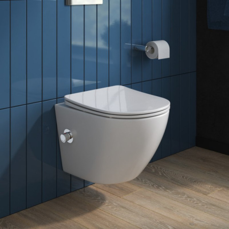 унитаз биде подвесной belbagno uno bb3105chr-bs/sc, с сиденьем микролифт, цвет белый