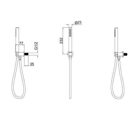 душевой гарнитур allen brau priority 5.31019-31 чёрный матовый