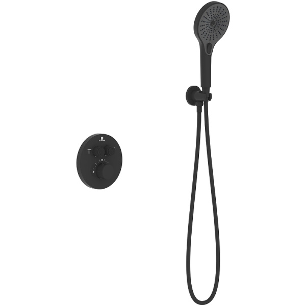 душевая система vincea inspire vsfw-3i22mt5mb с термостатом черная матовая
