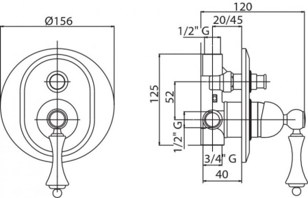 смеситель для душа cezares margot margot-vdim-03/24-n золото 24 карат