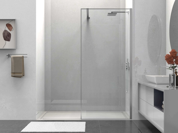 душевая перегородка vincea walk-in 80 vsw-1hs800cl профиль хром, стекло прозрачное