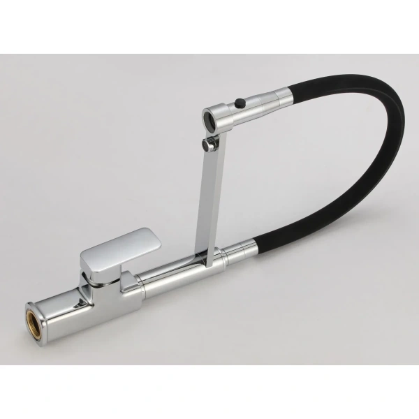 смеситель для кухни savol s-l1808-01 с подключением к фильтру, гибким изливом, хром/черный