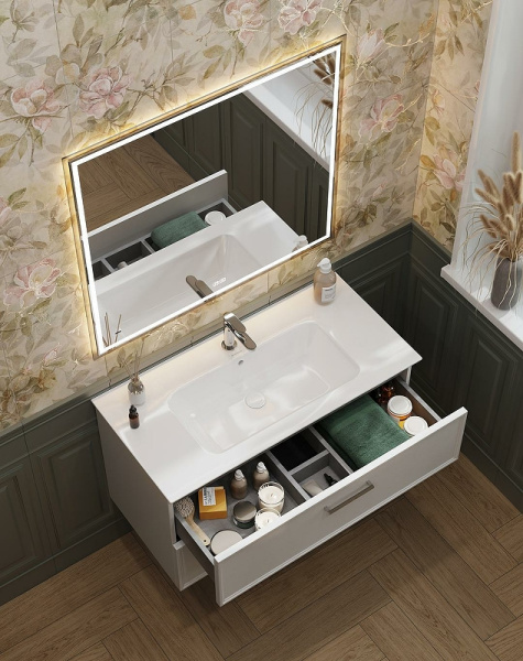 раковина kerama marazzi piano 95 pi.wb.95 белая глянцевая