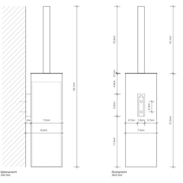 Decor Walther Corner WBD N Туалетный ершик, подвесной, черный матовый