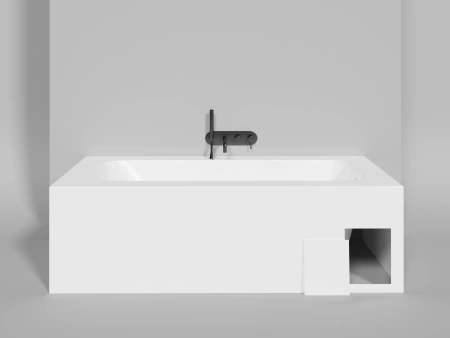 ванна из искусственного камня salini orlando vasta 190х100х61 см, s-sense, белый матовый, 102014m