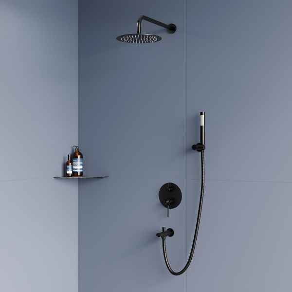 душевая система rgw shower panels sp-52-1b 511408521-04 черная матовая