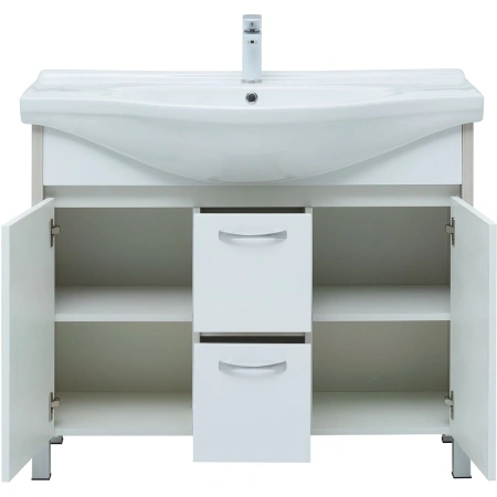 тумба под раковину aquanet донна 100 белый дуб/ белый, 00274164