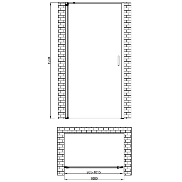 душевая дверь berges legos ls-1 062022 100 см, профиль хром, стекло прозрачное