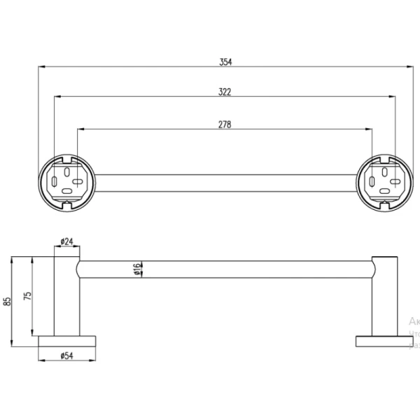 Полотенцедержатель 35,4 см Villeroy & Boch Elements-Tender TVA15102100061