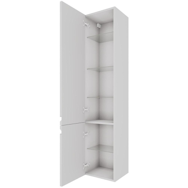 шкаф пенал aquatek вега 35 l aq70035l-mw подвесной белый матовый