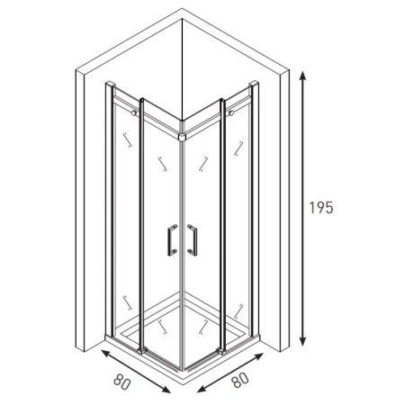 душевой уголок 80x80 см berges melita 061008 прозрачное