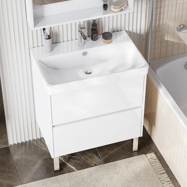 тумба под раковину aquaton сканди 70 1a251801sd010 подвесная белая