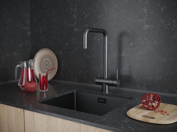 смеситель для кухни paulmark wetter we213030-gm, вороненая сталь