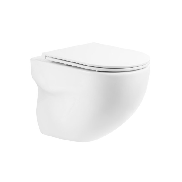 унитаз подвесной безободковый belbagno onda bb066chr, без сиденья, цвет белый