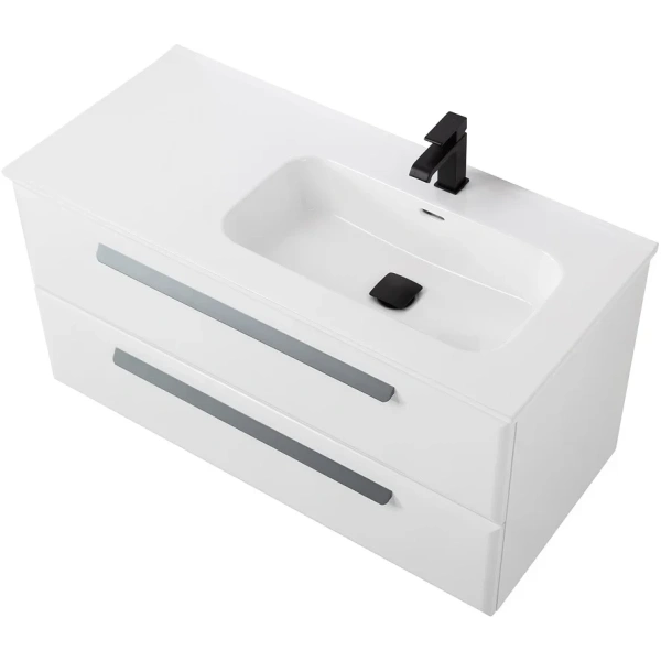 тумба под раковину cezares eco-cer-n 100 r eco-cer-n-1000-2c-so-bl-r подвесная bianco lucido без ручек