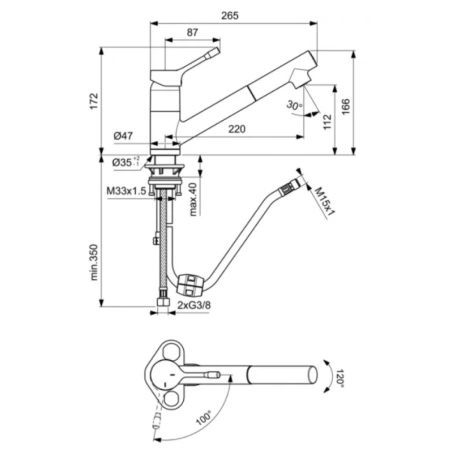 смеситель для кухни coolstart ideal standard ceralook bc294aa