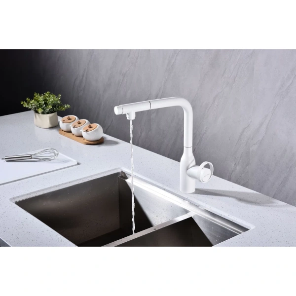 смеситель для кухни с подключением к фильтру paulmark urban ur213104-431, цвет белый
